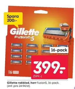 Rusta Gillette rakblad, herr erbjuda