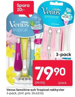 Rusta Venus Sensitive och Tropical rakhyvlar erbjuda