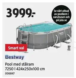 Jula Pool med stålram 7250 l 424x250x100 cm erbjuda