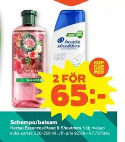 Stora Coop Schampo/balsam erbjuda