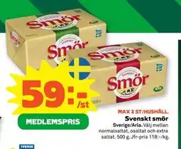 Stora Coop Svenskt smör erbjuda