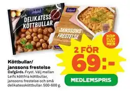 Stora Coop Köttbullar/ janssons frestelse erbjuda
