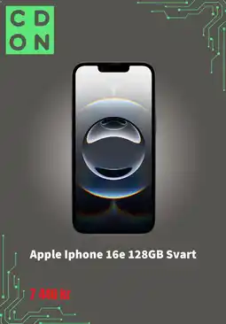 CDON Apple Iphone 16e 128GB Svart erbjuda