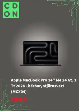 CDON Apple MacBook Pro 14" M4 24 Gt, 1 Tt 2024 - bärbar, stjärnsvart (MCX04) erbjuda