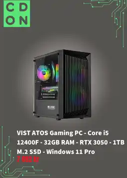 CDON VIST ATOS Gaming PC - Core i5 12400F-32GB RAM-RTX 3050-1TB erbjuda