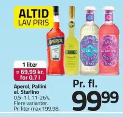 Fleggaard Aperol, Pallini el. Starlino erbjuda