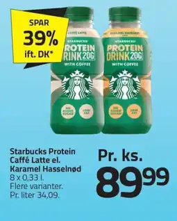 Fleggaard Starbucks Protein Caffé Latte el. Karamel Hasselnød 8 x 0,33 1. erbjuda