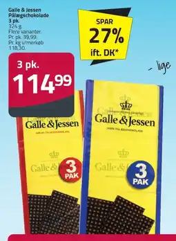 Fleggaard Galle & Jessen Pålægschokolade 3 pk. erbjuda