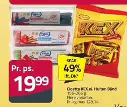 Fleggaard Cloetta KEX el. Hulten Bånd erbjuda