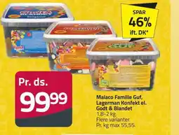 Fleggaard Malaco Familie Guf, Lagerman Konfekt el. Godt & Blandet. erbjuda
