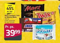 Fleggaard Mars, Snickers, Twix el. Bounty Minis erbjuda