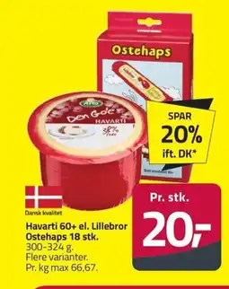 Fleggaard Havarti 60+ el. Lillebror Ostehaps 18 stk. erbjuda
