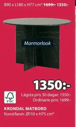 JYSK Krondal matbord erbjuda