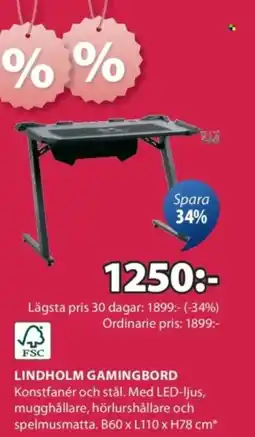 JYSK Lindholm gamingbord erbjuda