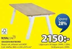 JYSK Skagen matbord erbjuda