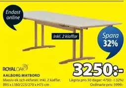 JYSK Aalborg matbord erbjuda