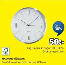JYSK Halvor väggur erbjuda