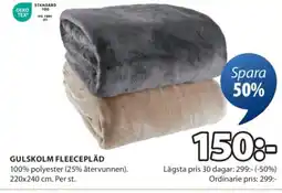 JYSK Gulskolm fleecepläd erbjuda