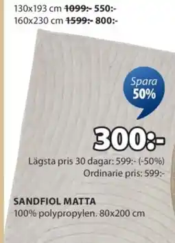 JYSK Sandfiol matta erbjuda