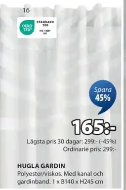 JYSK Hugla gardin erbjuda