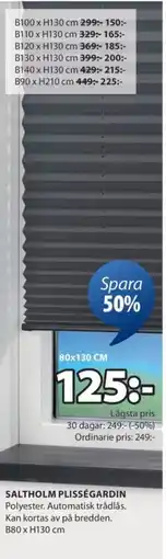 JYSK Saltholm plisségardin erbjuda