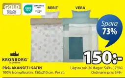 JYSK Påslakanset i satin erbjuda