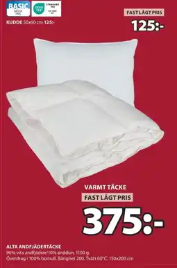JYSK Alta andfjädertäcke erbjuda