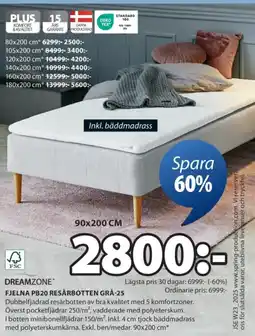 JYSK DREAMZONE Fjelna PB20 resårbotten grå-25 erbjuda