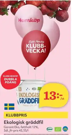 Hemköp Ekologisk gräddfil erbjuda