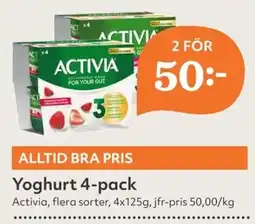 Hemköp ACTIVIA Yoghurt 4-pack erbjuda