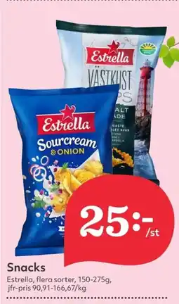 Hemköp ESTRELLA Snacks erbjuda