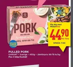 Willys GARANT Pulled pork erbjuda