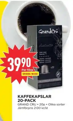 Willys GRAND CRU Kaffekapslar 20-pack erbjuda