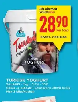 Willys SALAKIS Turkisk yoghurt erbjuda