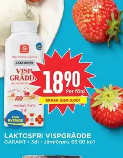 Willys GARANT Laktosfri vispgrädde erbjuda