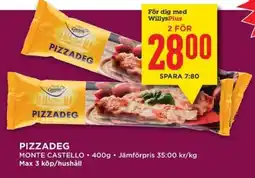 Willys MONTE CASTELLO Pizzadeg erbjuda