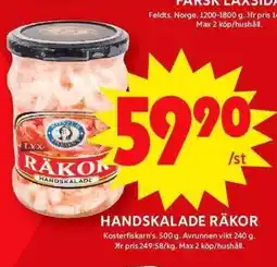 ICA Maxi HANDSKALADE RÄKOR erbjuda