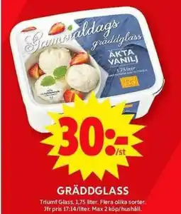 ICA Maxi GRÄDDGLASS erbjuda