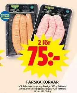 ICA Maxi FÄRSKA KORVAR erbjuda
