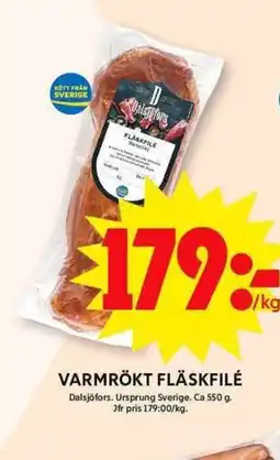 ICA Maxi VARMRÖKT FLÄSKFILÉ erbjuda