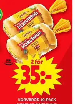 ICA Maxi KORVBRÖD 10-PACK erbjuda