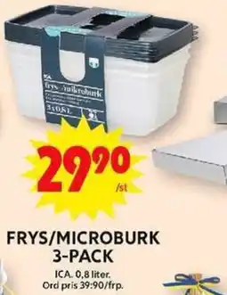 ICA Maxi FRYS/MICROBURK 3-PACK erbjuda