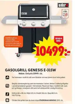 ICA Maxi GASOLGRILL GENESIS E-315W erbjuda
