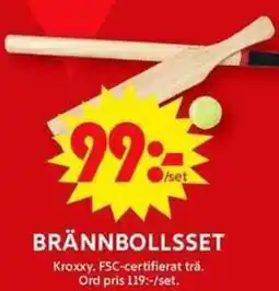 ICA Maxi BRÄNNBOLLSSET erbjuda