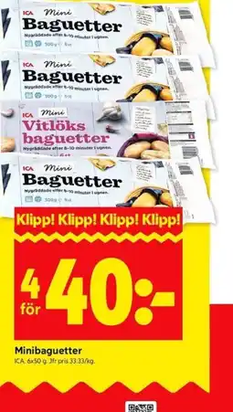 ICA Kvantum Minibaguetter erbjuda