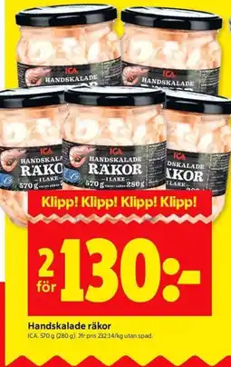 ICA Kvantum Handskalade räkor erbjuda