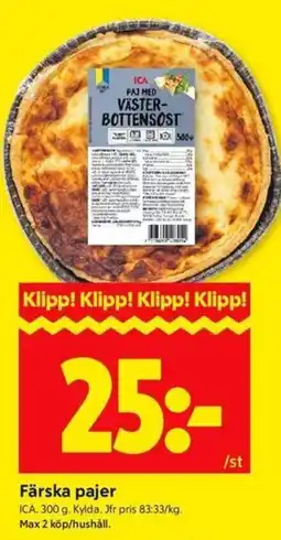 ICA Kvantum Färska pajer erbjuda