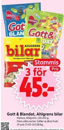 ICA Supermarket Gott & Blandat, Ahlgrens bilar erbjuda