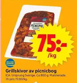 ICA Supermarket Grillskivor av picnicbog erbjuda