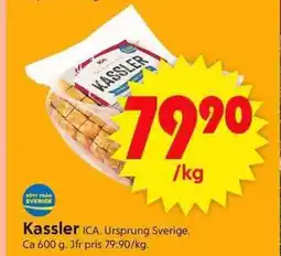 ICA Supermarket Kassler ICA. Ursprung Sverige. erbjuda